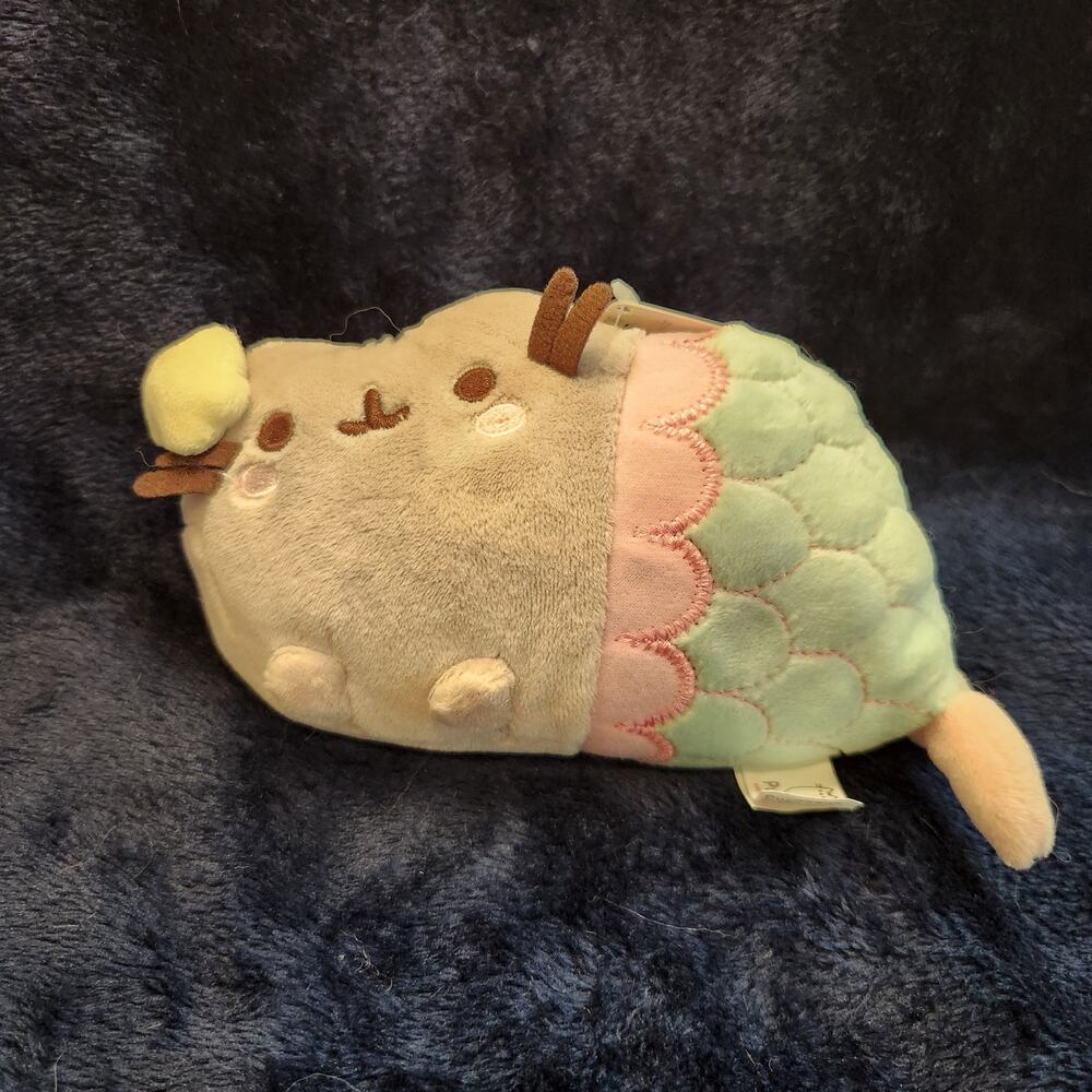 Gund Pusheen The Cat Cute Pink and Green Mermaid Plush 7" - Kawaii Kitty